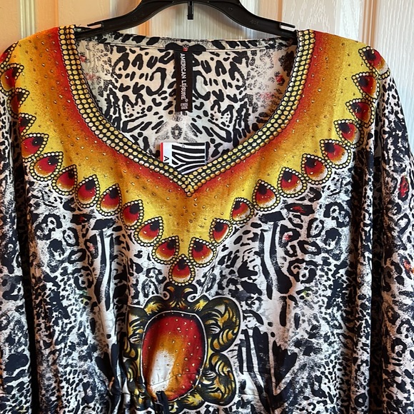 NWT AMERICAN LEISURE JUNGLE PRINT CAFTAN ONE SIZE - Picture 7 of 10